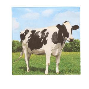 Boerderij thema servetten met koeien print - 60x stuks - 33 x 33 cm