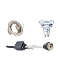 LED Inbouwspot Set GU10 - Mat Nikkel Ø83mm - Kantelbaar - Philips 2700K
