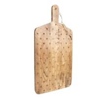 Clayre & Eef Decoratie snijplank 25x50x2 cm Bruin Hout Hartjes