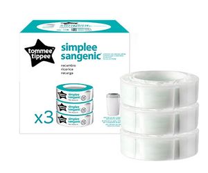 Tommee Tippee - Herlaadt Sangenic - Simplee - Pack x3