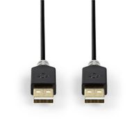 Kabel USB 2.0 | A male - A male | 2,0 m | Antraciet [CCBW60000AT20] - thumbnail