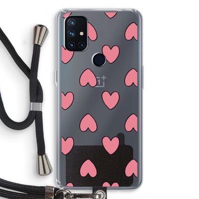 Ondersteboven verliefd: OnePlus Nord N10 5G Transparant Hoesje met koord