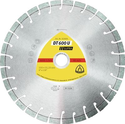 Klingspor Diamantzaagblad | d. 230 mm gat 22,23 mm 9 mm 20 mm | 1 stuk - 322634 322634