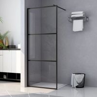 Inloopdouchewand transparant 100x195 cm ESG-glas zwart - thumbnail