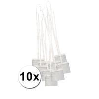 Multipack van 10x Keycords incl. badgehouders wit 11,2 x 58 cm