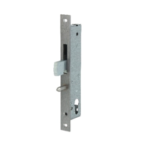 Nemef 9690 Haakschootslot | DM30mm | voorplaat RVS 24x245mm rechthoekig | staal verzinkte zwenkschoot | met geleidepen | DR 1+2+3+4 - 9969207000