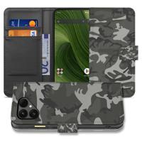Fairphone 6 | Bookcase | Hoesje met Army Light Camouflage Design en TPU Bescherming en Pasjeshouders