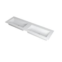 INK Kraft Wastafel Dubbele Bak Zonder Kraangaten - 1600x450x10 mm - Mat Wit