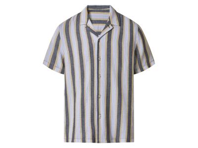 esmara Men Mousseline heren overhemd (Wit/grijs, S (37/38))