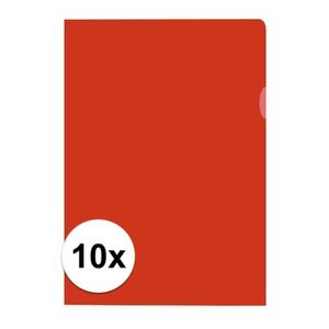 10x Insteekmap rood A4 formaat 21 x 30 cm   -