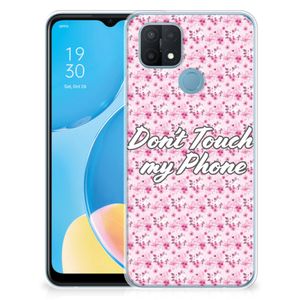 OPPO A15 Silicone-hoesje Flowers Pink DTMP