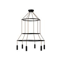 Kroonluchter zwart modern 6x E14 (met led lampen) Kroonluchter zwart modern 6x E14 (met led lampen)