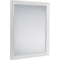 Witte Rechthoekige Houten Raamspiegel - Compact en Stijlvol