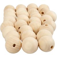 Creativ Company Houten kraal, d 25 mm, gatgrootte 4,5 mm, 100 stuk/ 1 doos