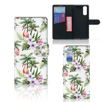 OPPO Find X2 Telefoonhoesje met Pasjes Flamingo Palms - thumbnail