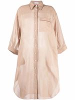 Brunello Cucinelli chemise oversize à détail de chaine boule Monili signature - Tons neutres