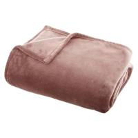 Atmosphera Plaid deken - oud roze - polyester - 130 x 180 cm