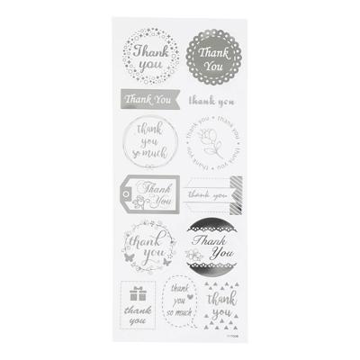 Creativ Company Stickers zilver thank you, 1 vel