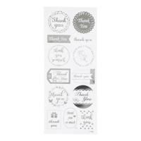 Creativ Company Stickers zilver thank you, 1 vel