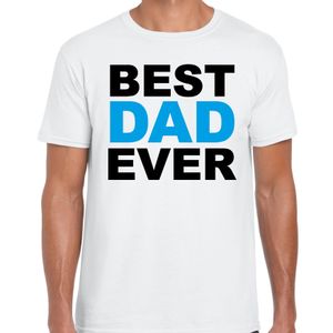 Best dad ever t-shirt wit voor heren - vaderdag cadeau shirt papa