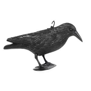 Vogelverschrikker/horror decoratie kraai/raaf - zwart - 36 cm - plastic