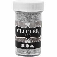 Creativ Company Glitter, zilver, 20 gr/ 1 doosje Creativ Company Glitter, zilver, 20 gr/ 1 doosje