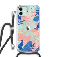 Tropisch: iPhone 11 Transparant Hoesje met koord