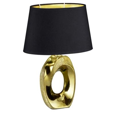 Trio Design tafellampTaba goud met zwarte lampenkap - R50511079