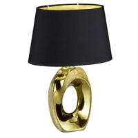 Trio Design tafellampTaba goud met zwarte lampenkap - R50511079 Trio Design tafellampTaba goud met zwarte lampenkap - R50511079