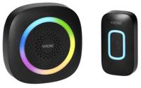 Virone Draadloze deurbel set 300m zwart +RGB - 8415500 Virone Draadloze deurbel set 300m zwart +RGB - 8415500