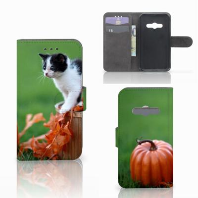 Samsung Galaxy Xcover 3 | Xcover 3 VE | Telefoonhoesje | Met pasjeshouder | Kitten