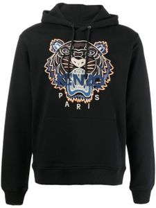 Kenzo hoodie en coton à motif Tiger brodé - Noir