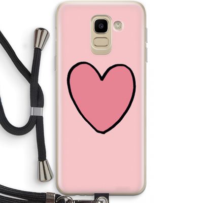 Hartje: Samsung Galaxy J6 (2018) Transparant Hoesje met koord