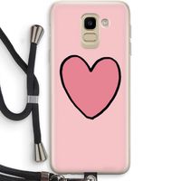 Hartje: Samsung Galaxy J6 (2018) Transparant Hoesje met koord