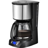 Zwart/Zilver Filter Koffiezetapparaat met Glazen Kan