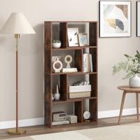 Boekenkast met 4 Niveaus Staande Kast met 8 Vakken Kubusrek Kast 60 x 20 x 120 cm Bruin