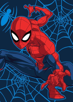 Spiderman Fleece plaid 130 x 160 cm blauw/rood extra zacht - thumbnail