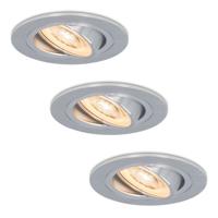 Set van 3 Chandler LED inbouwspots - 3,8W 270lm - GU10 LED Module - 2700K warm wit - Dimbaar - Kantelbaar - IP20 Voor binnen - RVS
