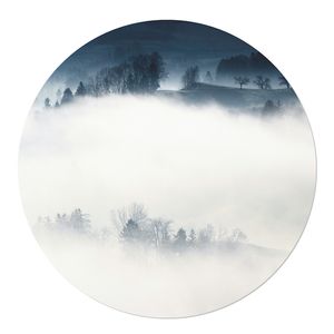 Muurcirkel Misty Landscape White PVC 120 Ophangsysteem