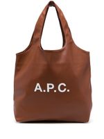 A.P.C. sac cabas à logo imprimé - Marron - thumbnail