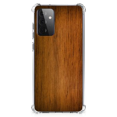 Samsung Galaxy A72 4G/5G Stevig Telefoonhoesje Donker Hout Samsung Galaxy A72 4G/5G Stevig Telefoonhoesje Donker Hout