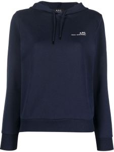 A.P.C. hoodie à logo imprimé - Bleu