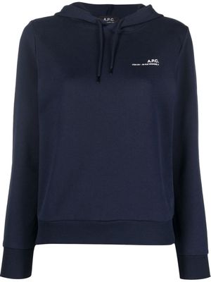A.P.C. hoodie à logo imprimé - Bleu