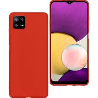 Basey Samsung Galaxy A22 4G Hoesje Siliconen Back Cover Case - Samsung A22 4G Hoes Silicone Case Hoesje - Rood