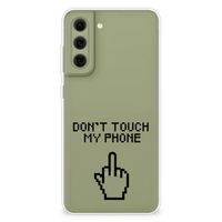 Samsung Galaxy S21FE Silicone-hoesje Finger Don't Touch My Phone