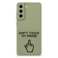 Samsung Galaxy S21FE Silicone-hoesje Finger Don't Touch My Phone - thumbnail