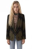 Slim fit blazer met print - BLUE - L