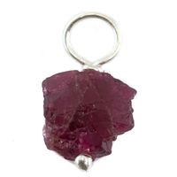 Ruwe Edelsteen Hanger Roze Toermalijn 925 Zilver (8 - 12 mm)