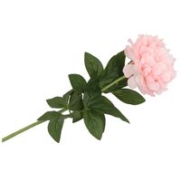 Kunstbloem pioenroos - licht roze - zijde - 71 cm - kunststof steel - decoratie bloemen   -