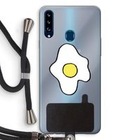 Spiegelei: Samsung Galaxy A20s Transparant Hoesje met koord